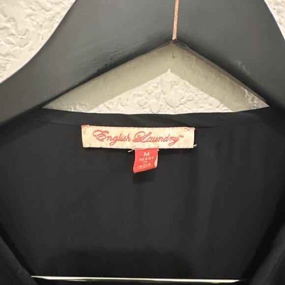 English Laundry Women's Black Long Sleeve Wrap Style Front Top Size Medium - Picture 6 of 8